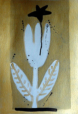 Weiße Blume, schwarzer Stern