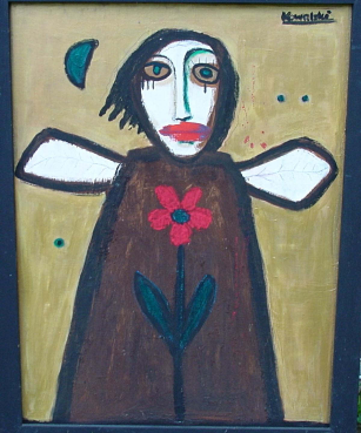 Engel mit der roten Blume