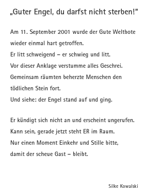 zu: Guter Engel, du darfst nicht sterben!