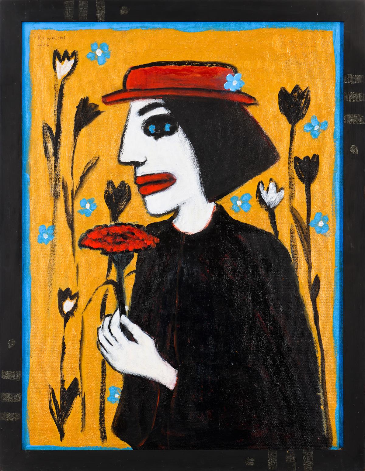 Dame mit roter Nelke